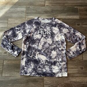Huk‎ Performance Fishing Kids Long Sleeve Rash Guard Shirt Camo Size YXL